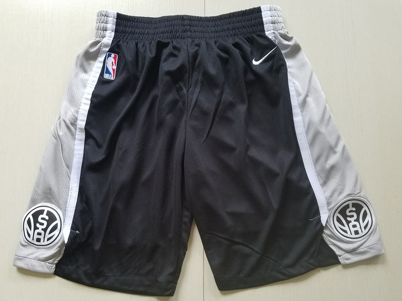 2018 Men NBA Nike San Antonio Spurs black shorts->san antonio spurs->NBA Jersey